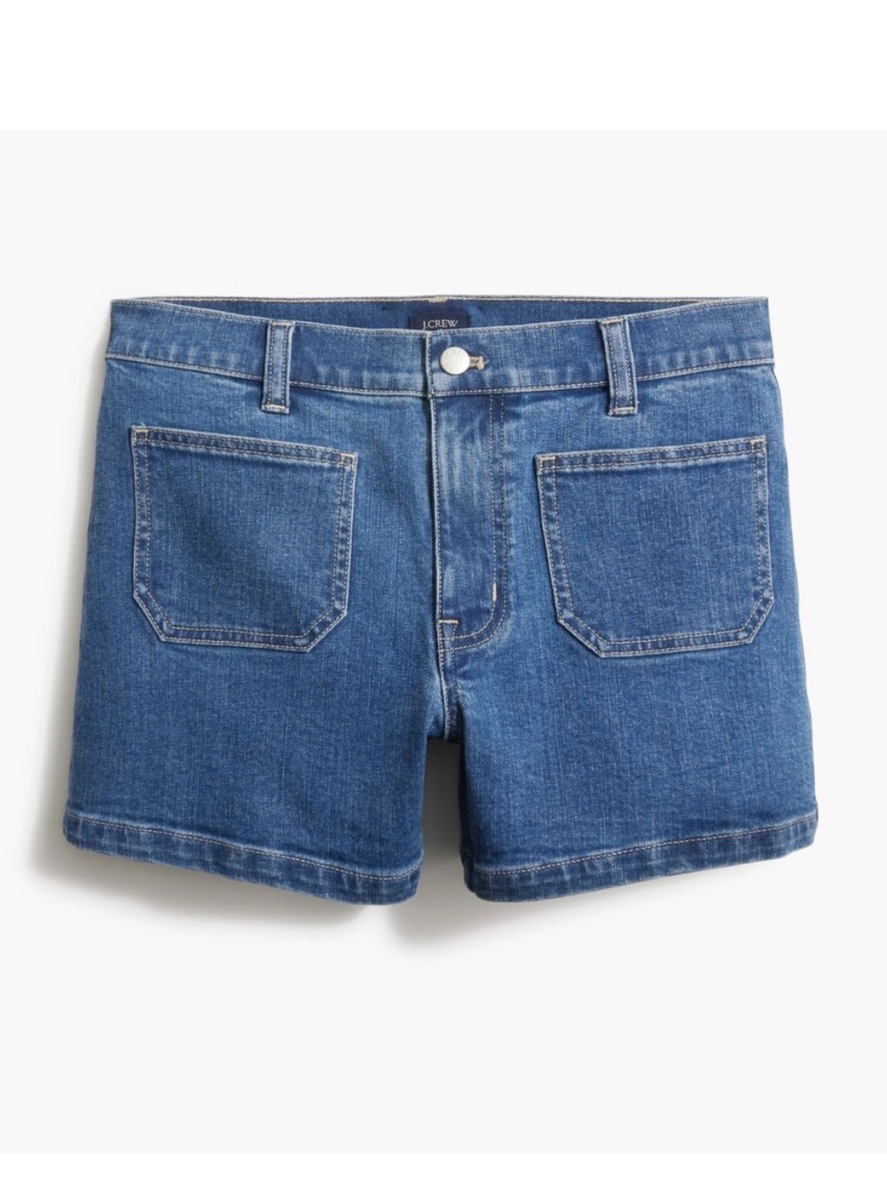 J. Crew Factory Sailor Patch Pocket Denim Short Size 30 Medium Wash Blue - Picture 2 of 11